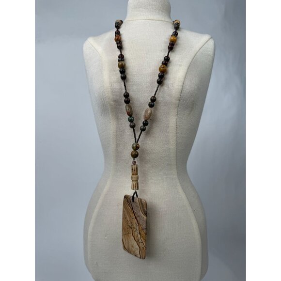 Picture Jasper Pendant Necklace With Unakite & Polychrome Jasper Beads Healing S - Picture 14 of 16